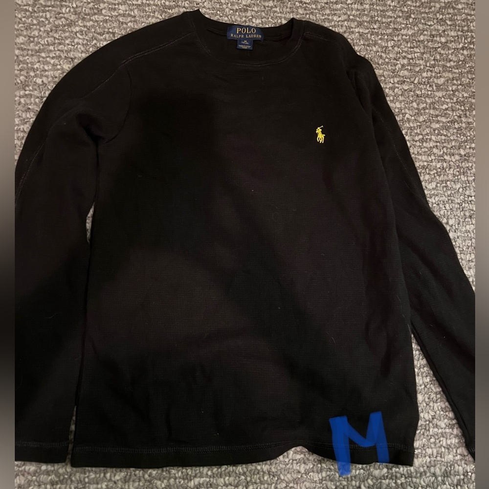 Boys polo ralph lauren black long sleeve t shirt M